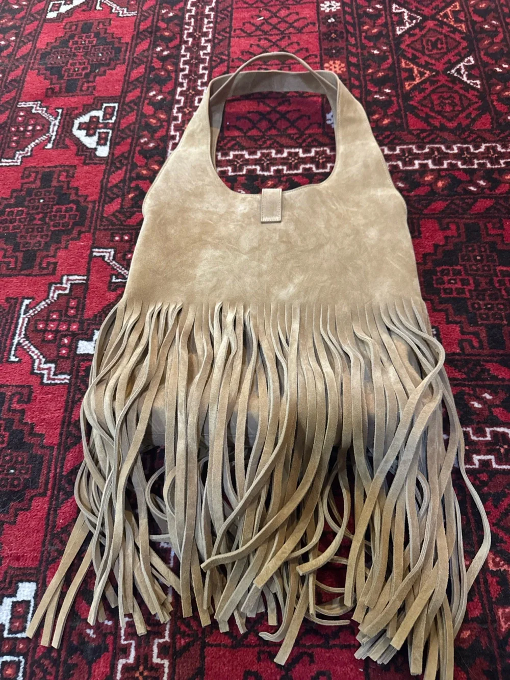 Reformation IVY Bracco Tan Suede Fringe Shoulder Bag Tote NEW NWT